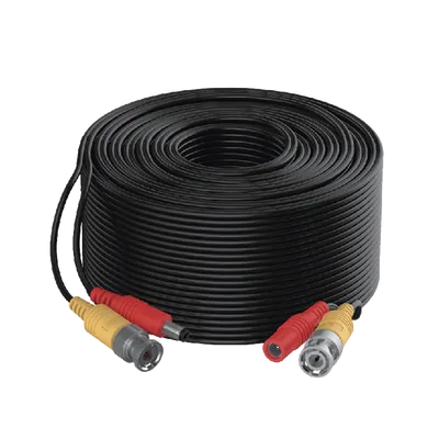 Cable Coaxial Siames / Mini RG59 + Alimentación / 20 m (65.6 ft) / CCA / 1080p a 4K / Interior y Exterior