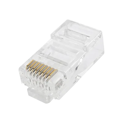 Bote de Conectores RJ45 / Cat 6 / Chapado en Oro 15 μm / UTP / 24 AWG / 100 Piezas / Sin Blindaje / Uso Interior