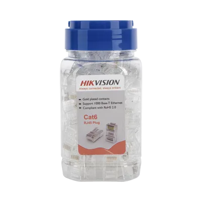 Bote de Conectores RJ45 / Cat 6 / Chapado en Oro 15 μm / UTP / 24 AWG / 100 Piezas / Sin Blindaje / Uso Interior