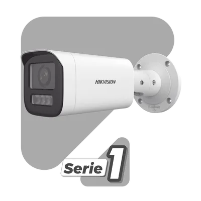 Cámara Bala IP / 4 Megapixel / Dual Light 50 m (164 ft) / Lente Motorizado 2.8-12 mm / Audio Bidireccional / IP67 / PoE / WDR 120 dB