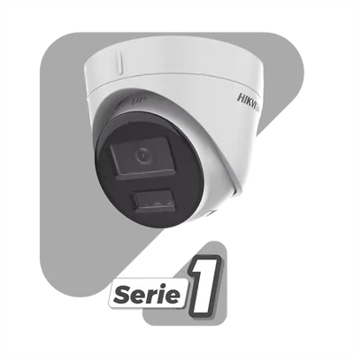 Cámara Turret IP / 2 Megapixel / Dual Light IR 30 m (98.4 ft) + Luz Blanca 20 m (65.6 ft) / Lente 2.8 mm / 103° / Audio Integrado / IP67 / PoE