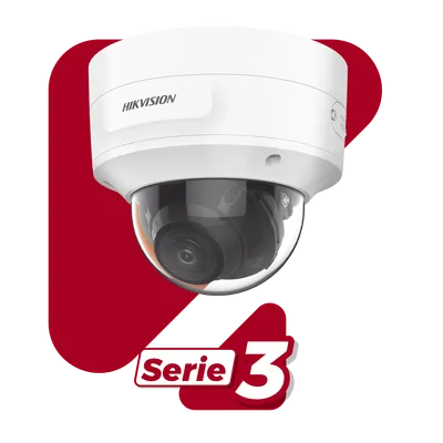 Cámara Domo IP / 8 Megapixel (4K) / Lente Motorizado 2.7-13.5 mm / IR EXIR 40 m (131.2 ft) / DarkFighter / Audio y Alarma I/O / PoE+ / IP66 / IK10