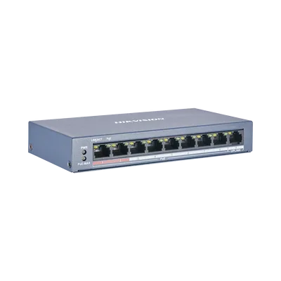 Switch PoE+ / No Administrable / 8 Puertos 10/100 Mbps PoE+ / 1 Puerto 100 Mbps Uplink / PoE hasta 250 metros / 60 W