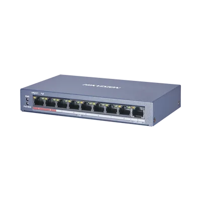 Switch PoE+ / No Administrable / 8 Puertos 10/100 Mbps PoE+ / 1 Puerto 100 Mbps Uplink / PoE hasta 250 metros / 60 W