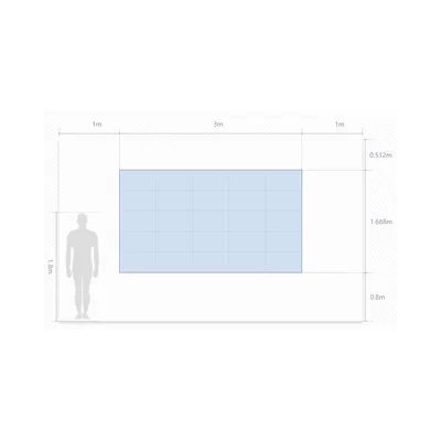 Kit de Videowall LED pitch 1.8 / 3.0 x 1.68 Metros / Diagonal 135" / Resolución 1600 x 900 / Instalación a Pared
