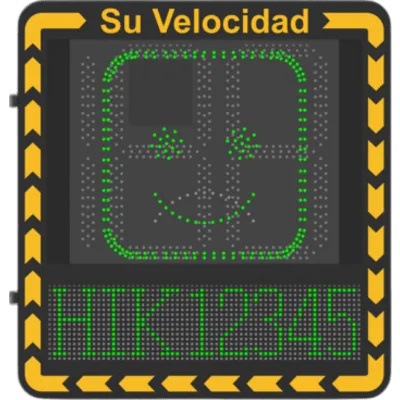 Display LED para Control de Velocidad / Alcance Visual 100 m (328 ft) / Indicación por Código de Colores / IP66 / Wi-Fi y Ethernet / Radar Compatible