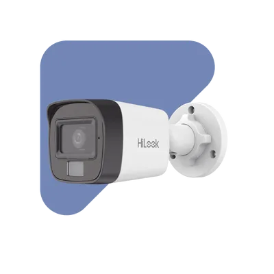 Cámara Bala IP / 4 Megapixel / Dual Light 20 m (65.6 ft) IR + 15 m (49.2 ft) Luz Blanca / Lente 2.8 mm / 104° / IP67 / PoE / Audio Integrado