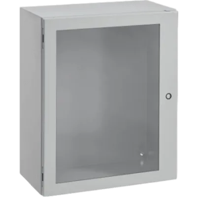 Gabinete Concept con Puerta de Ventana / 610 x 610 x 203 mm (24 x 24 x 8 in) / NEMA 4/12 / IP66 / Acero Gris Claro RAL 7035