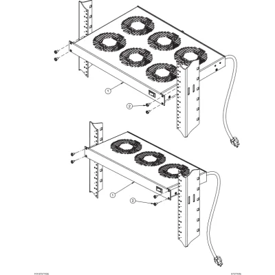 Charola con Ventiladores para Rack 19 in (48.3 cm) / 1U / 3 Ventiladores / 45W / 100-120V AC / Acero Negro RAL 9005