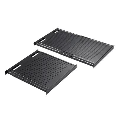 Charola Ventilada de Instalación sin Herramienta / Superficie 19" / Ajustable 792 a 1151 mm (31.2 a 45.3 in) / Carga 68 kg (150 lb) / Acero Negro
