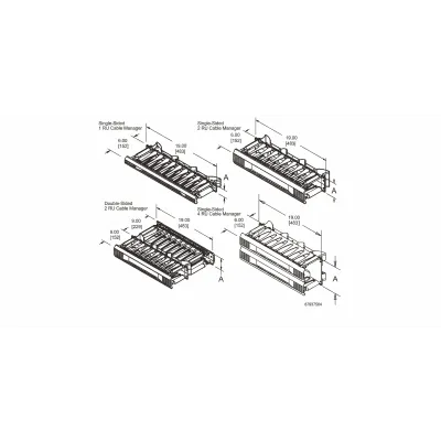 Organizador de Cables Horizontal / Doble Cara Frontal y Posterior / Rack 19in / 2 UR / Capacidad 223 Cables Cat 5e