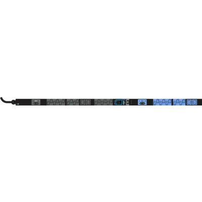 PDU Inteligente Enlogic / 24 Tomas (20) C13 + (4) C19 / 230 Vca Monofásico 32 A / 7.4 kVA / Medición por Entrada / 2 Breakers 16 A / 0U Vertical 1.49 m (4.9 ft)