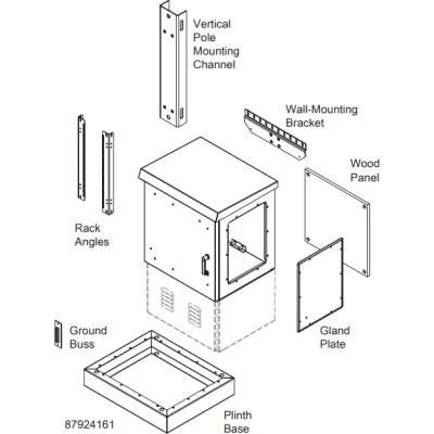 Gabinete de Pared para Exterior / 25 UR / 700 mm Ancho x 600 mm Profundidad / Aluminio Anticorrosivo / NEMA 4/12/4X/3/3R / IP66 / Protección Solar Integrada