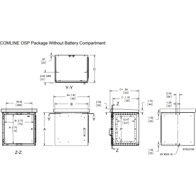 Gabinete de Pared para Exterior / 25 UR / 700 mm Ancho x 600 mm Profundidad / Aluminio Anticorrosivo / NEMA 4/12/4X/3/3R / IP66 / Protección Solar Integrada