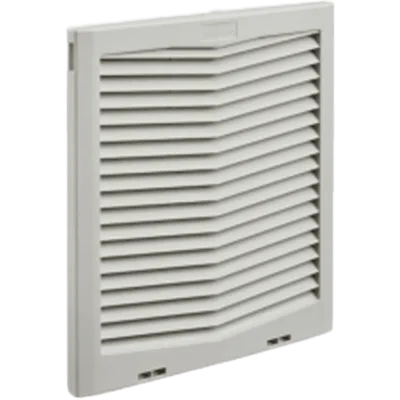 Rejilla de Escape para Ventilador con Filtro HG / Protección Tipo 12 IP55 / Compatible con Ventiladores HF13 de 13 in (325 mm) / Plástico / Gris Claro RAL 7035