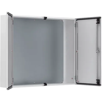 Gabinete de Doble Puerta MAD / 1000 x 1000 x 300 mm (39.37 x 39.37 x 11.81 in) / NEMA Tipo 12 / IP55 / IK10 / Acero Dulce 1.5 mm / Placa de Montaje Incluida / Gris Claro RAL 7035