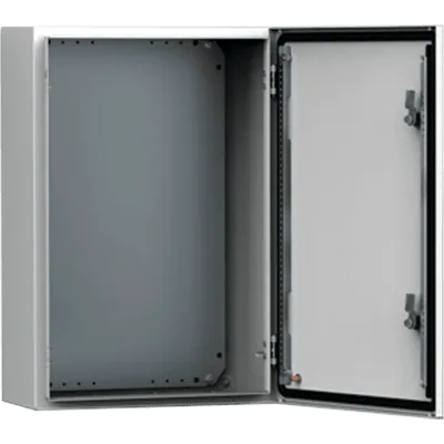 Gabinete de Pared MAS / Acero Dulce 1.5 mm / 800 x 600 x 300 mm (31.5 x 23.62 x 11.81 in) / IP66 NEMA 4-12 IK10 / Placa de Montaje Incluida / Gris Claro RAL 7035