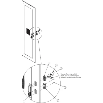 Chapa de Seguridad para Gabinete / Combinación de 3 Dígitos / Control Llave Maestra / Acero Texturizado Negro / 7.50 x 1.38 x 2.50 in