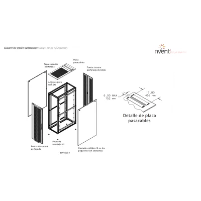 Gabinete de Telecomunicaciones / 45 UR / 606 mm (2 ft) Ancho / 899 mm (2.95 ft) Profundidad / Refrigeración Pasiva