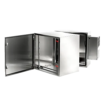 Gabinete de Pared / Bisagra Doble / NEMA 4 4X 12 / Acero Inoxidable 304 / 12U / 24.4 in Alto x 23.6 in Ancho x 31.1 in Fondo / Cepillado #3 / Rack 19"