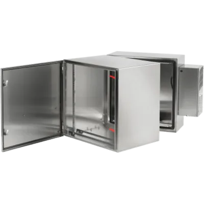 Gabinete ProTek Doble Bisagra / Puerta Sólida con AC / 36x24x28 in (922x600x710 mm) / Acero Inoxidable SS304 Cepillado / NEMA 4 4X 12 / IP66 IK10