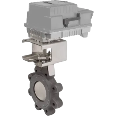 Válvula mariposa lugged / 6 pulgadas ANSI 150 / 2 vías / actuador flotante-2 posiciones 24-240 VAC / fail-safe cierre por defecto