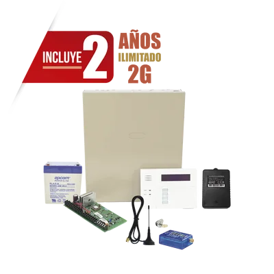 Panel de Alarma Híbrido / 48 Zonas Alámbricas e Inalámbricas / Comunicador Celular 2G / 3 Particiones / 48 Códigos de Usuario / Memoria 254 Eventos