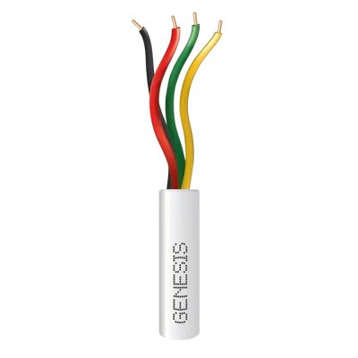 Cable para Alarma / 4 Conductores / 22 AWG / Riser / Bobina 305 m (1000 ft) / Blanco
