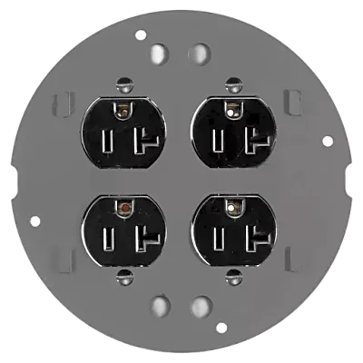 Sub-Placa / Duplex Doble / Aluminio Fundido / Acabado Negro en Polvo / Montaje Empotrado.
