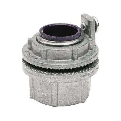 Conector Myers de Aluminio de 1 1/2" con tornillo de puesta a tierra, disponible para Áreas Peligrosas Clase 1 División 2 de acuerdo con NEC 501.10.