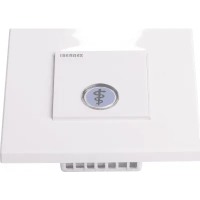 Pulsador de Alarma Médica Iluminado / Contacto NA / IP65 / 12VDC / 44x44x46 mm / 1.73x1.73x1.81 in