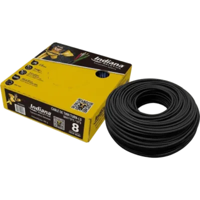 Cable THW-LS / Calibre 8 AWG / 19 Hilos / 90°C Seco / 75°C Húmedo / Bobina 100 m (328 ft) / Color Negro