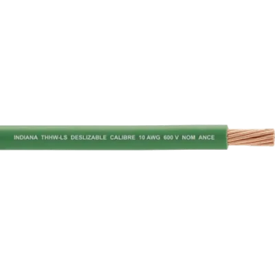 Cable THW-LS / Calibre 10 AWG / 19 Hilos / Verde / Bobina 100 m (328 ft)