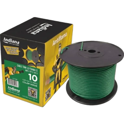 Cable THW-LS / Calibre 10 AWG / 19 Hilos / Verde / Bobina 100 m (328 ft)