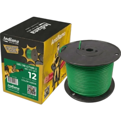 Cable THW-LS / Calibre 12 AWG / 19 Hilos / Verde / Bobina 100 m (328 ft)