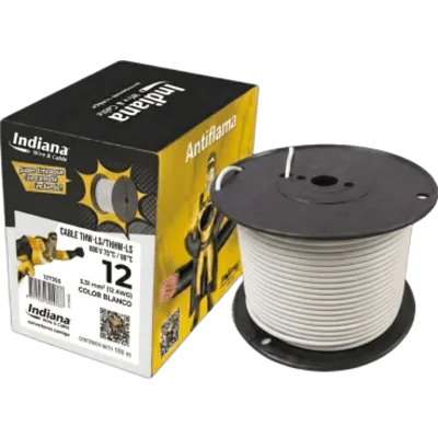 Cable THW-LS / 12 AWG / 19 Hilos / 100 m (328 ft) / Blanco / 90 °C Seco