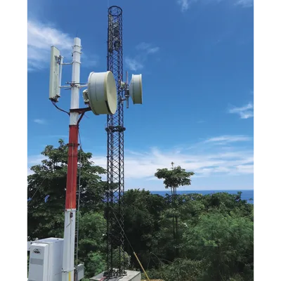 Torre autosoportada / Fibra de carbono / 18.3 m (60 pies) / 90 mph / 5000 lbs / Ultra ligera
