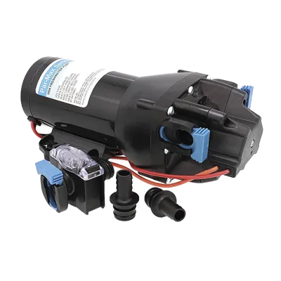 Bomba de presión / Autocebante 1,5 m (4,9 ft) / 24 Vca / 60 PSI (4,1 bar) / 15 LPM (4 GPM) / Diafragmas múltiples / Aluminio fundido HD