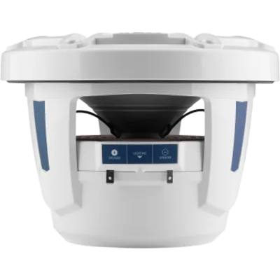 Bocinas Náuticas Coaxiales 8.8" (224 mm) / 125 W RMS / 90.5 dB / 38 Hz-20 kHz / 4 Ω / Polipropileno con Mica / Tweeter Cúpula de Seda / Rejilla Deportiva Blanca