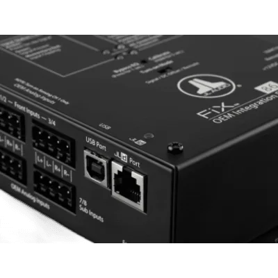 DSP para Integración OEM / 8 Canales de Entrada y 6 de Salida / Audio 24 bit/48 kHz / Ecualizador de 1/3 Octava (25-20 kHz) / Entrada 250 mV-30 V RMS / Salida RCA Estéreo No Equilibrada / Fuente Conmu