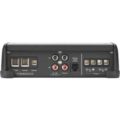 Amplificador Náutico y para Automóvil / 2 Canales / Clase D / 200 W / Rango Completo / 75 W RMS x 2 a 4 Ω / 100 W RMS x 2 a 2 Ω / Puenteado 200 W x 1 / Filtro Paso Alto y Bajo 50-500 Hz / Entradas RCA