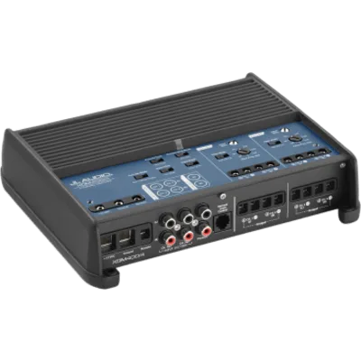 Amplificador Náutico y para Automóvil / 4 Canales / 400 W / Clase D / Rango Completo / 100 W RMS x 4 a 2 Ohmios / Filtros 50-500 Hz / Control Remoto Opcional / JL Audio