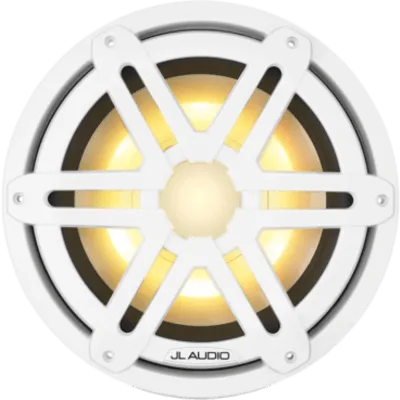 Subwoofer Náutico / 10" / LED RGB / Rejilla Deportiva Blanca / 175 W RMS / 4 Ω / Deflector Infinito / Cono de Polipropileno Relleno de Mica / Montaje Empotrado