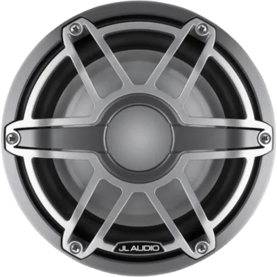 Subwoofer Náutico JL Audio M6 / 8" (20.3 cm) / Cono de Polipropileno Relleno de Mica / Impedancia 4 Ω / Potencia RMS 200 W / Sensibilidad 86.8 dB / Rejilla Deportiva de Titanio / Deflector Infinito o