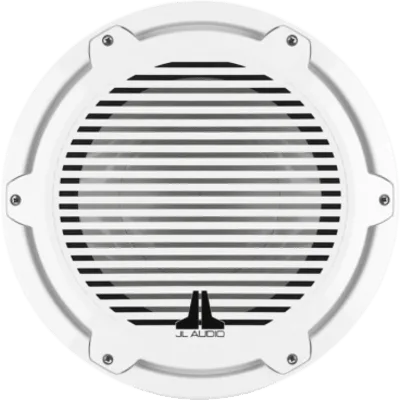 Subwoofer Náutico 12" (304.8 mm) / Rejilla Clásica Blanca / Deflector Infinito / 600 W RMS / Impedancia 4 Ω / Sensibilidad 86.7 dB / Bobina de Voz 4" (102 mm) / Cono de Polipropileno Relleno de Mica /