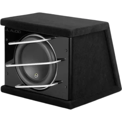 Subwoofer con Carcasa para Coche / 10″ / 750 W RMS / Impedancia 3 Ω / Carcasa Sellada Orientada hacia Atrás / Rejillas con Barras de Aluminio / Terminal de Conexión de 5 Vías / ProWedge W7AE