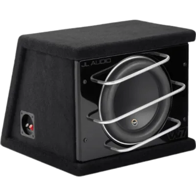 Subwoofer con Carcasa para Coche / 10″ / 750 W RMS / Impedancia 3 Ω / Carcasa Sellada Orientada hacia Atrás / Rejillas con Barras de Aluminio / Terminal de Conexión de 5 Vías / ProWedge W7AE