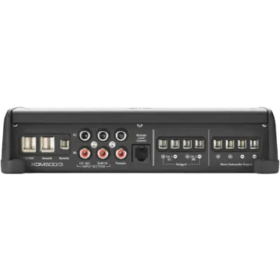 Amplificador Náutico y para Automóvil / 3 Canales (500 W) / Clase D / Principal 75 W x 2 + Subwoofer 180 W x 1 a 4 Ω / 100 W x 2 + 300 W x 1 a 2 Ω / Filtros Paso Alto y Paso Bajo 50 Hz-500 Hz / Fusibl