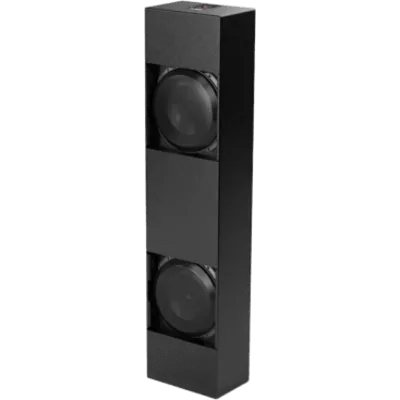 Subwoofer de Cine Personalizado / Dual 13.5″ / Carcasa Sellada Profunda 9″ (229 mm) / Dimensiones 1504 x 356 x 229 mm (59.20 x 14 x 9 in) / Potencia RMS 2000 W / Respuesta de Frecuencia 22 Hz-150 Hz /