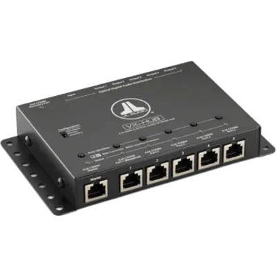 Concentrador de Red de Audio Óptico / Comunicaciones JLid / Para Amplificadores VXi / Entrada Óptica Digital SPDIF / 5 VDC / Dimensiones 165 x 98 x 26 mm (6.50 x 3.86 x 1.05 in) / Garantía 2 Años